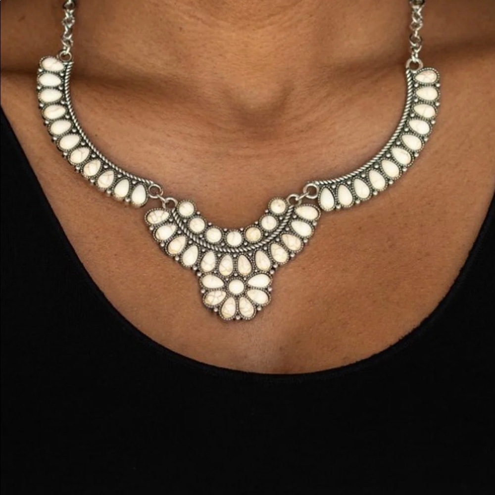 White and silver necklace
